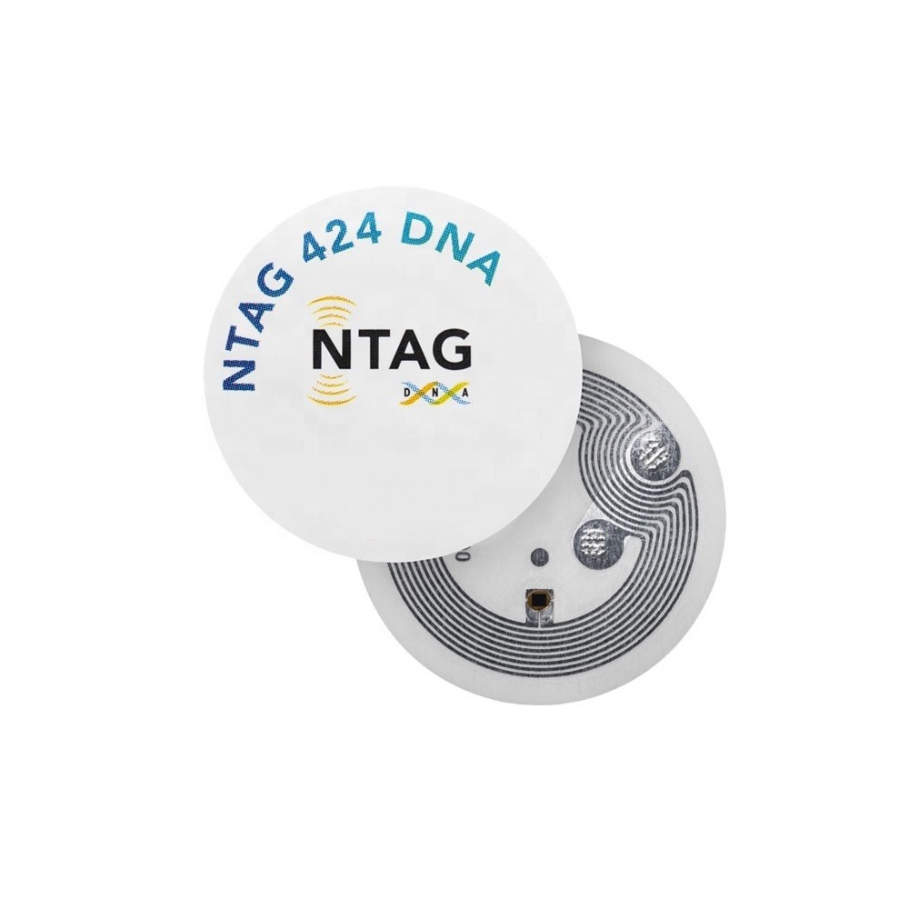 Etiqueta de ADN NTAG424 frágil antifalsificación de alta seguridad, pegatina NFC antifalsificación