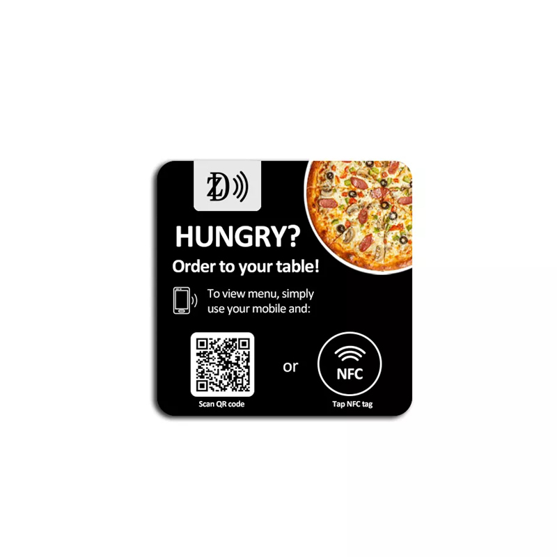 Fabricante personalizado de etiquetas adhesivas de menú de mesa de restaurante NFC con código QR de 13,56 MHz