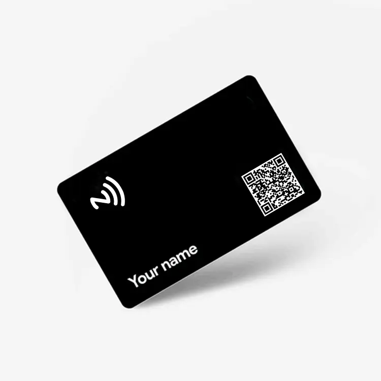 Fabricante personalizado de tarjetas de visita de PVC negro RFID 13.56Mhz NFC NTAG213