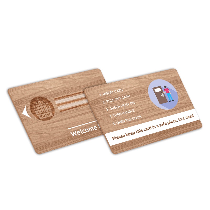 Tarjeta de llave de madera imprimible 13.56MHz RFID MIFARE para control de acceso