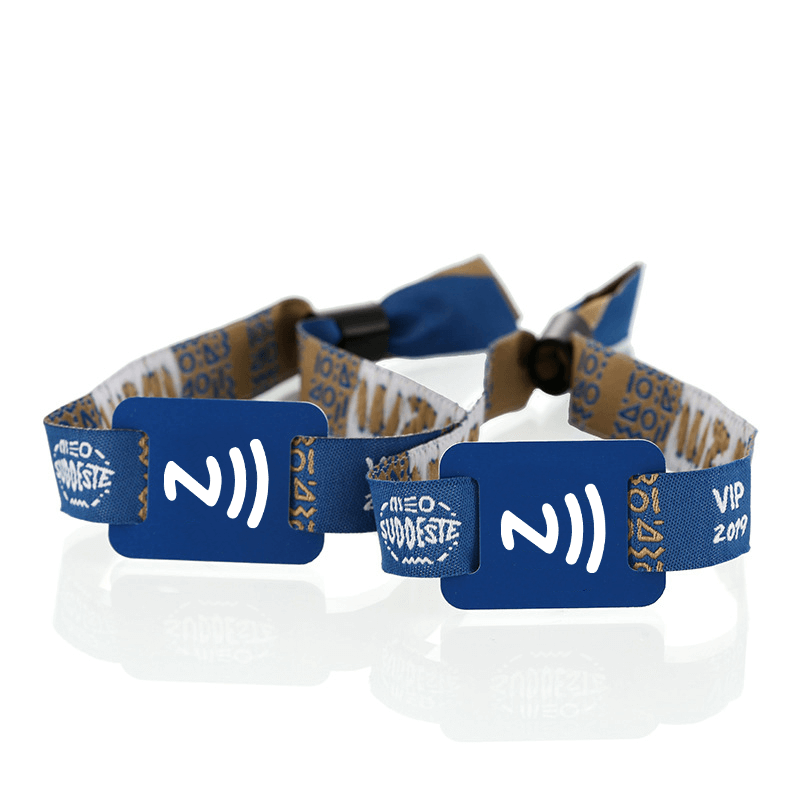 Festival desechable imprimible personalizado 13.56MHz Fábrica de pulseras tejidas RFID